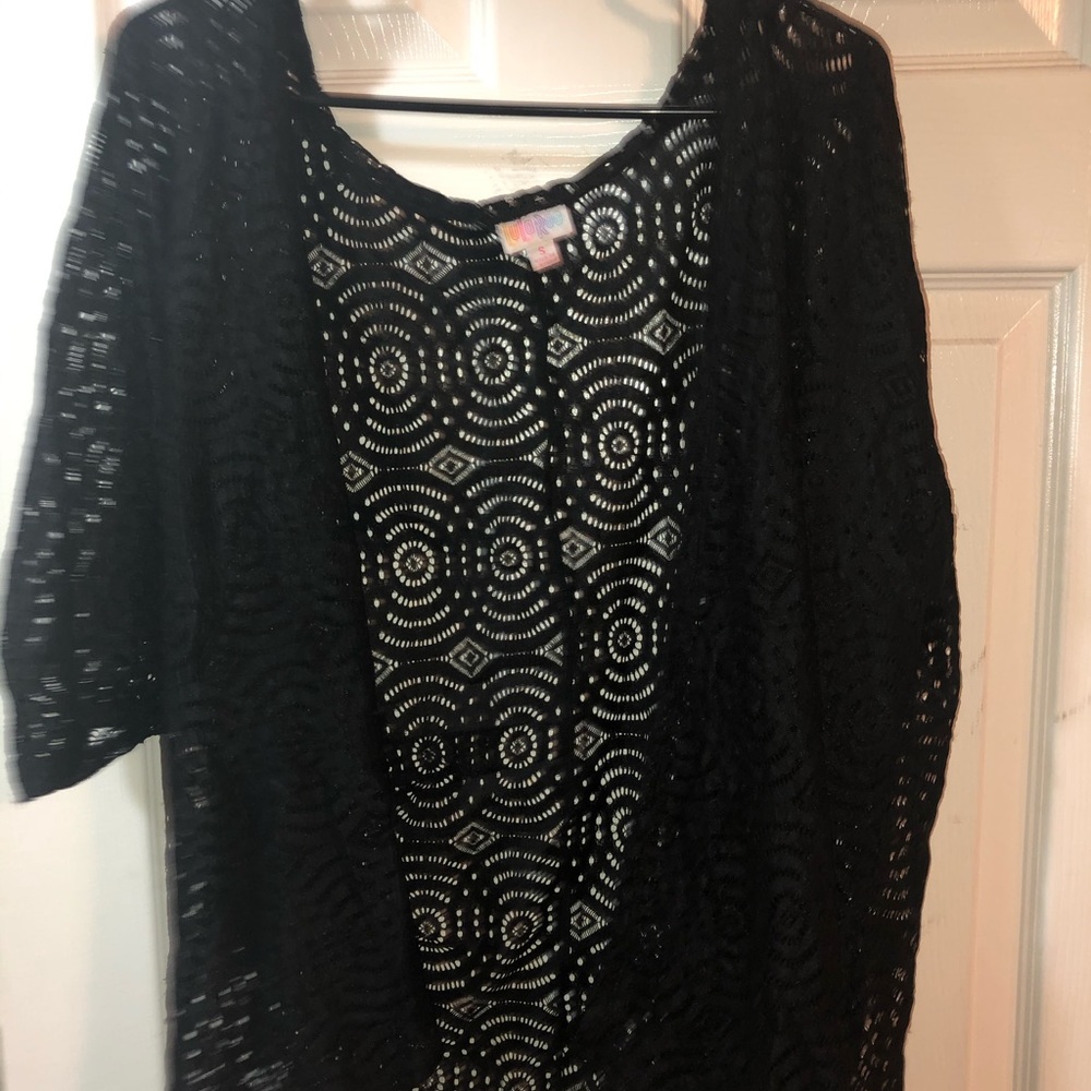 LULAROE lace black cardigan